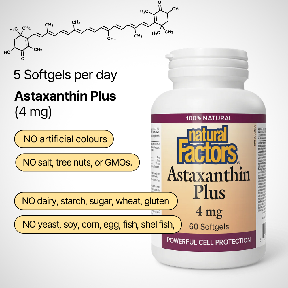 Astaxanthin Plus 4 mg, 60 Softgels