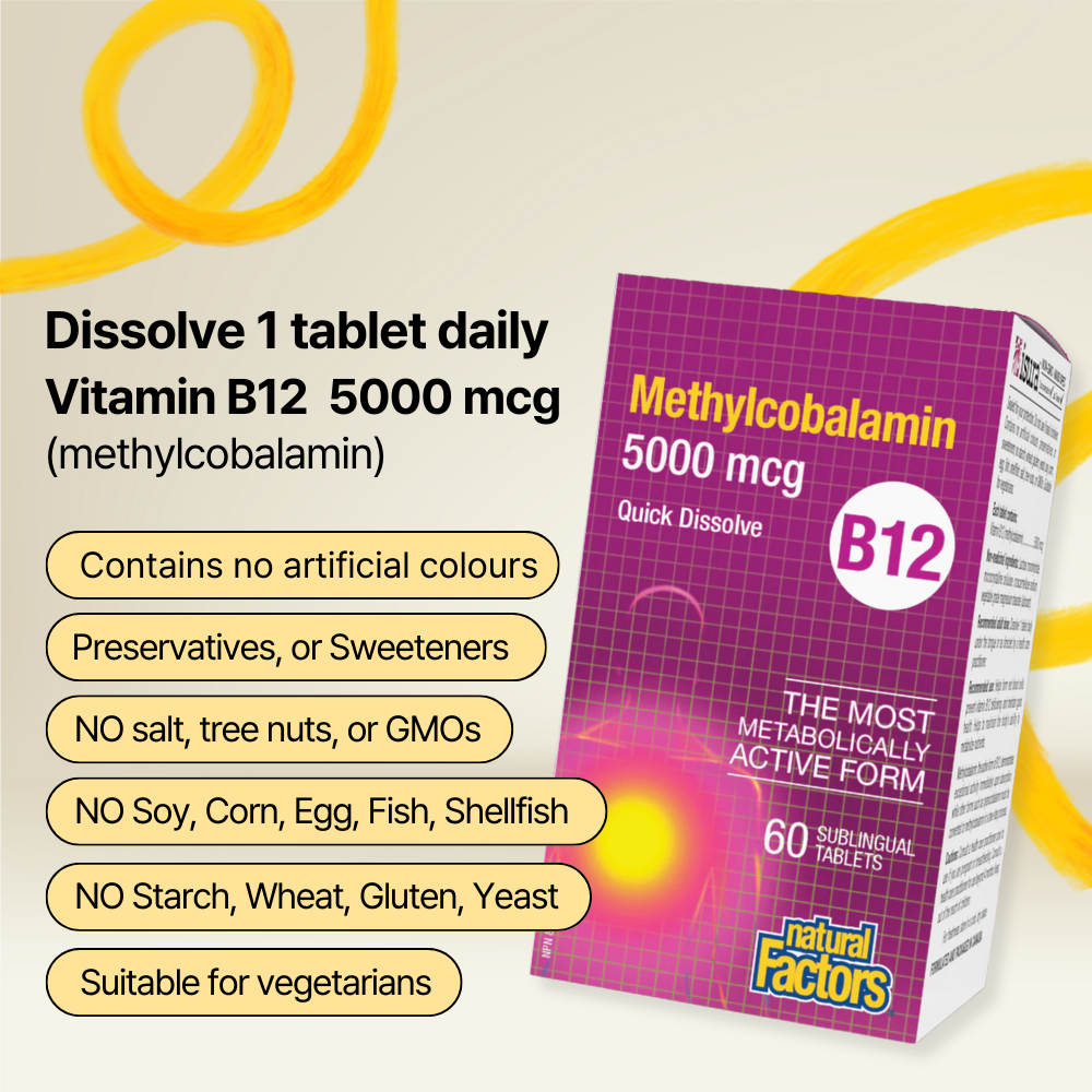 B12 Methylcobalamin 5000 mcg 60 Chewable Tablets