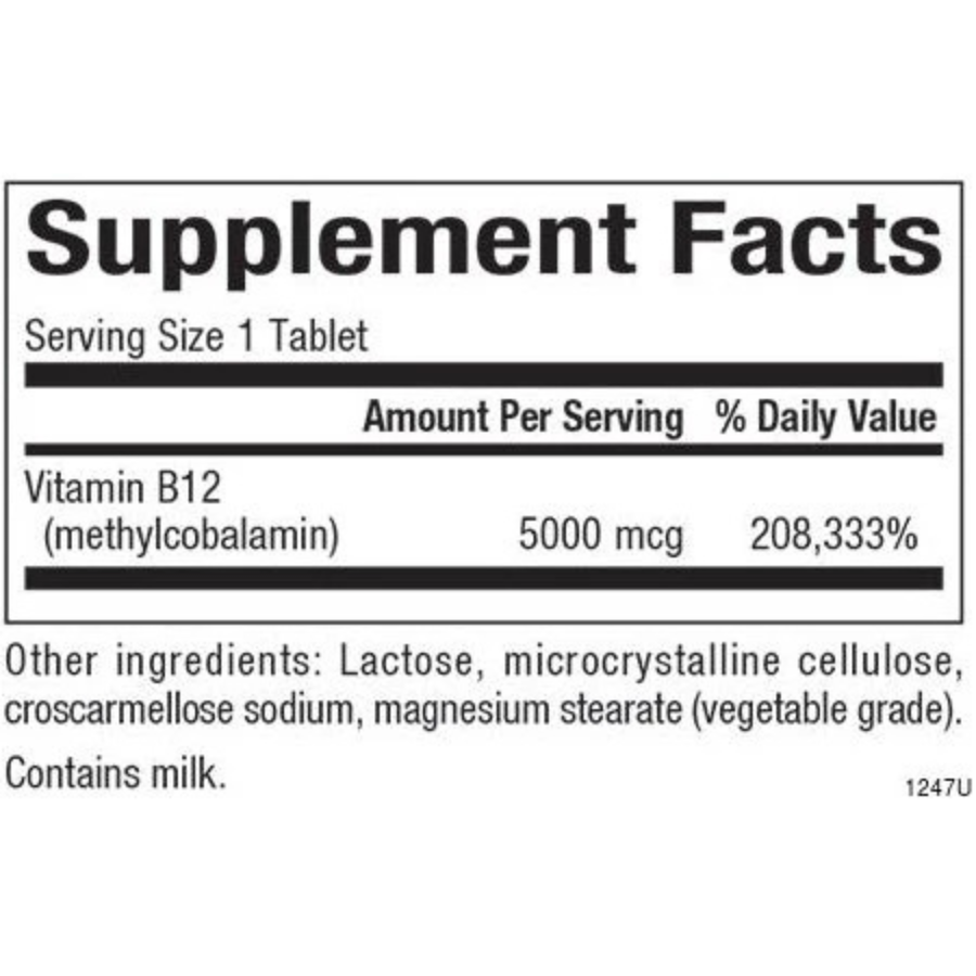 B12 Methylcobalamin 5000 mcg 60 Chewable Tablets