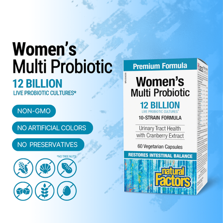 Women’s Multi Probiotic 12 Billion Live Probiotic Cultures 60 Veggie Caps