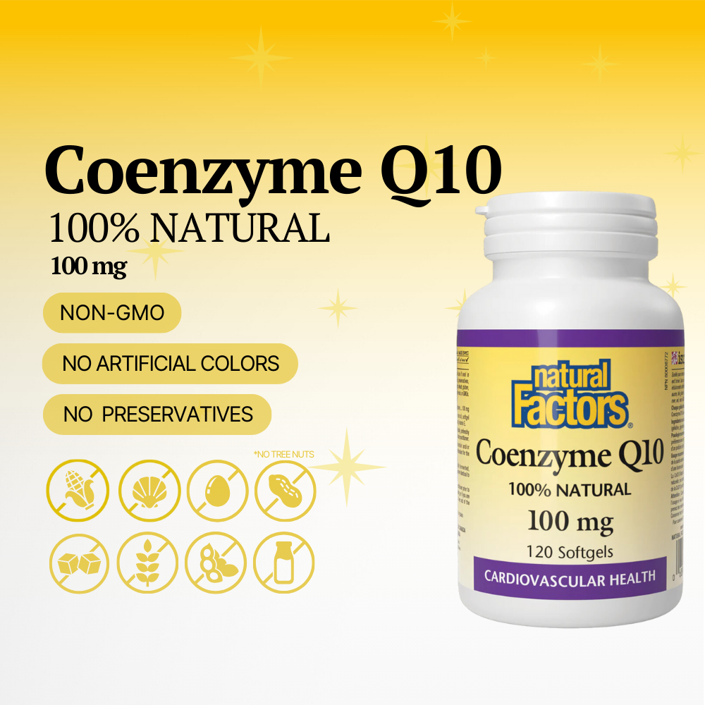 Coenzyme Q10 100% Natural 100 mg, 120 Softgels