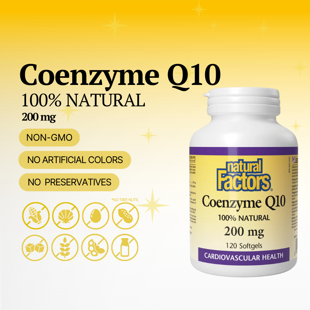 Coenzyme Q10 100% Natural 200 mg, 120 Softgels