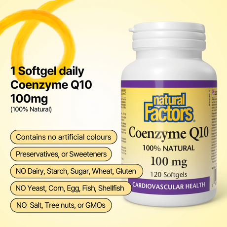 Coenzyme Q10 100% Natural 100 mg, 120 Softgels