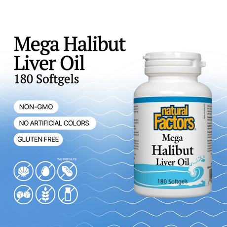 Mega Halibut Liver Oil, 180 Softgels
