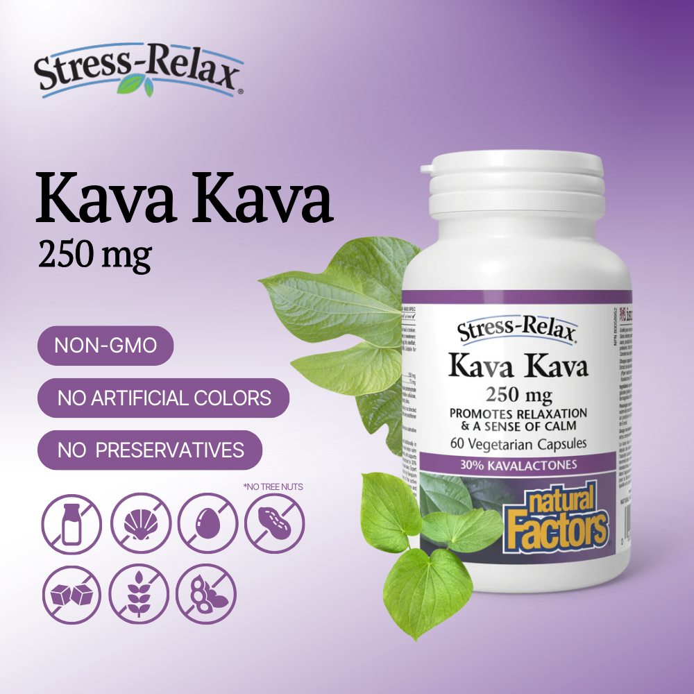 Stress-Relax Kava Kava 250 mg, 60 Veggie Caps