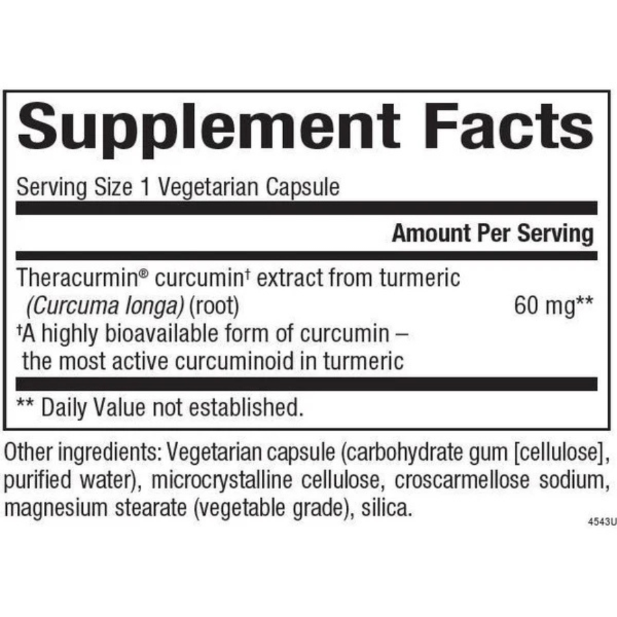 CurcuminRich Theracurmin Double Strength, 60 Veggie Caps