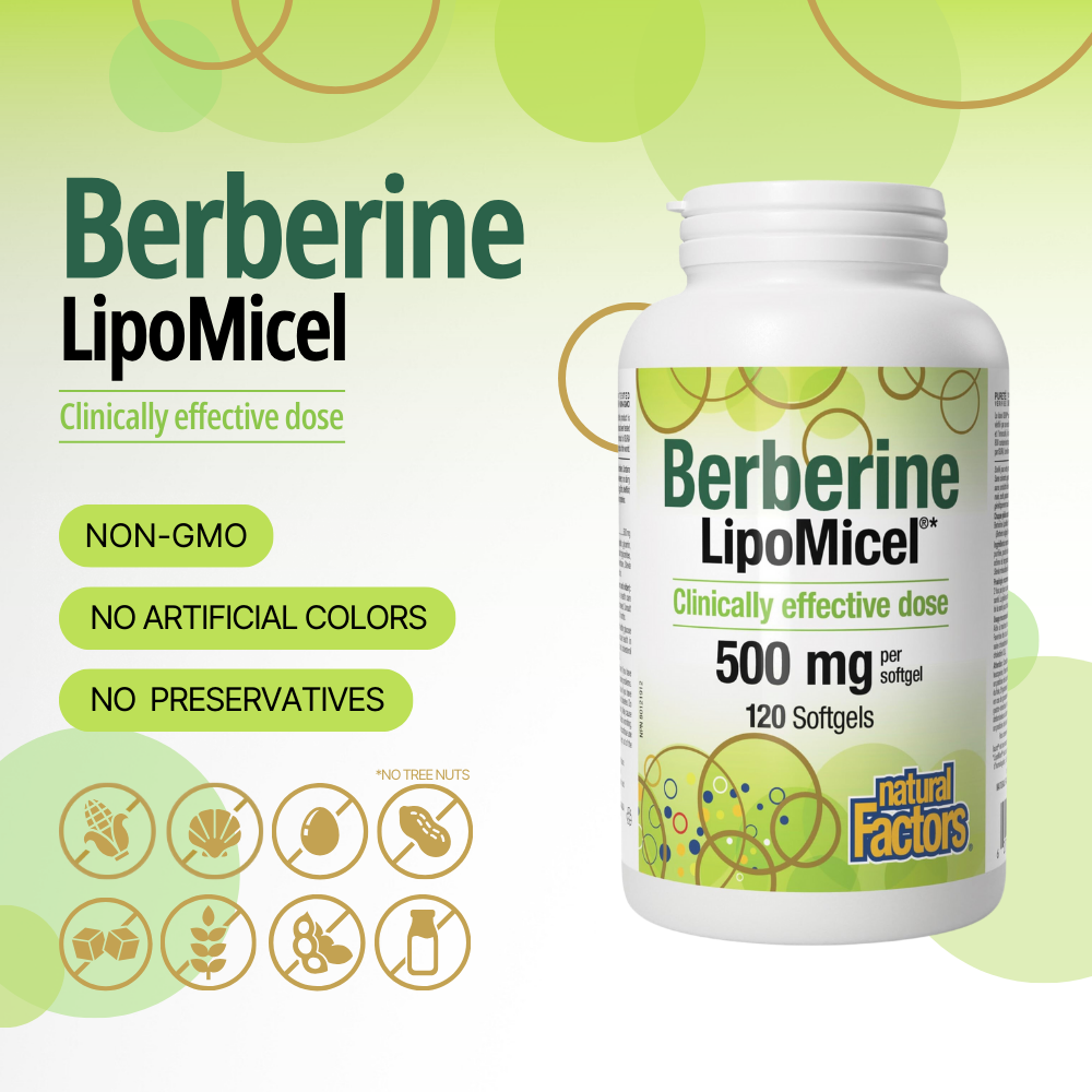 Berberine LipoMicel 500 mg 120 Softgels