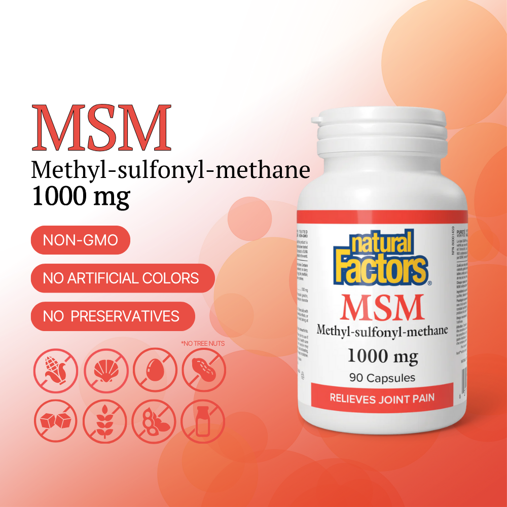 MSM Methyl-sulfonyl-methane 1000 mg, 240 Capsules