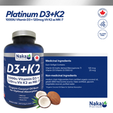 Platinum D3+K2 300 Softgels