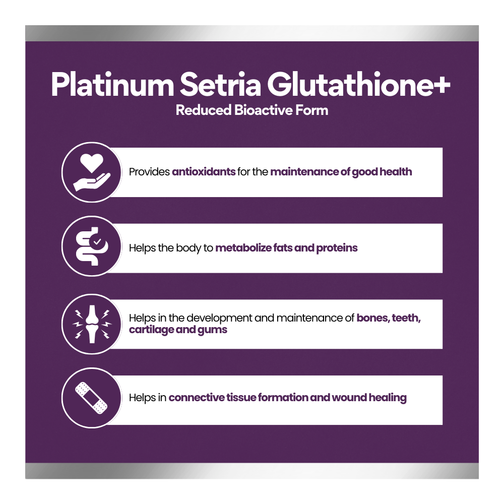 Platinum Setria Glutathione+ 75 Veggie Caps