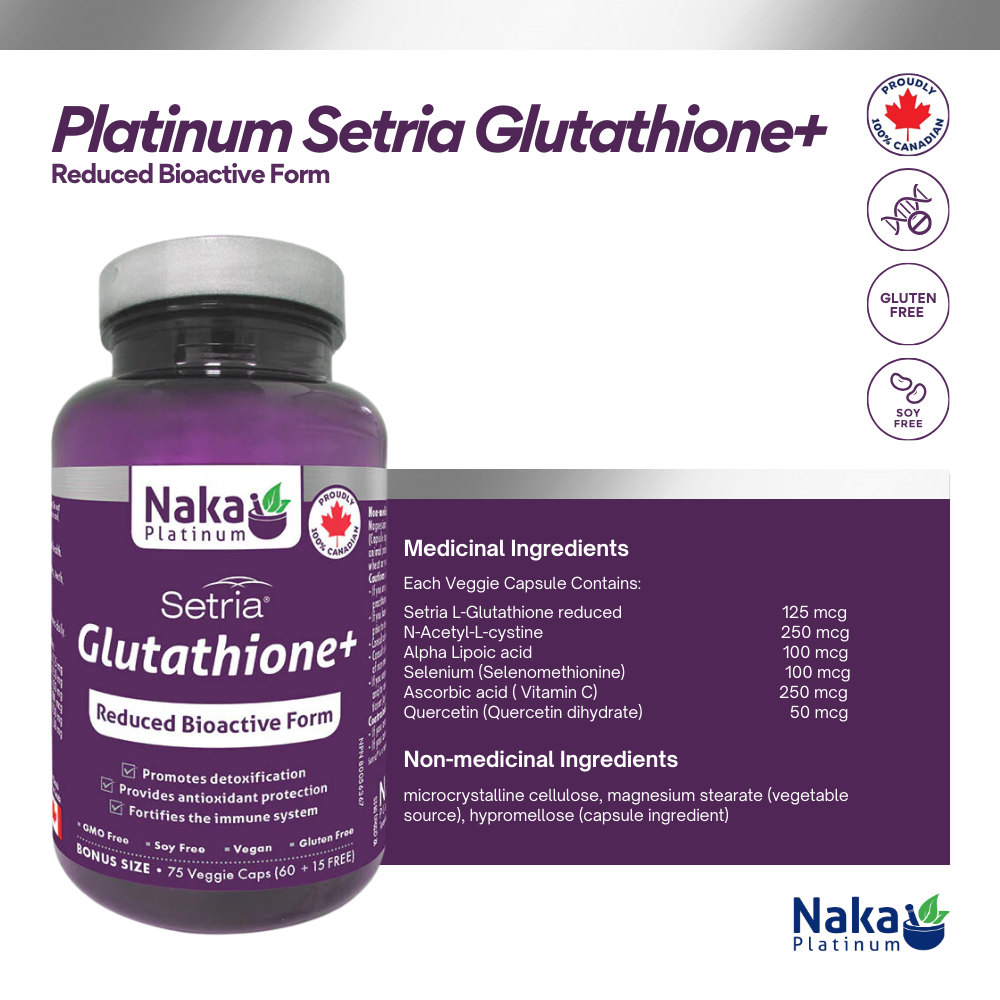 Platinum Setria Glutathione+ 75 Veggie Caps