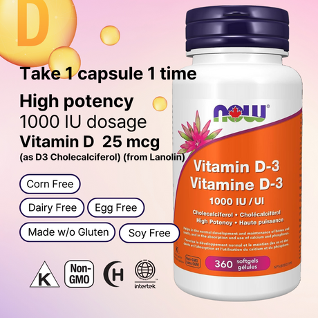 Vitamin D-3 1000 IU 360 Softgels