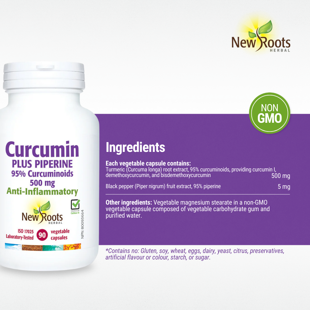 Curcumin Plus Piperine 500 mg 90 Caps