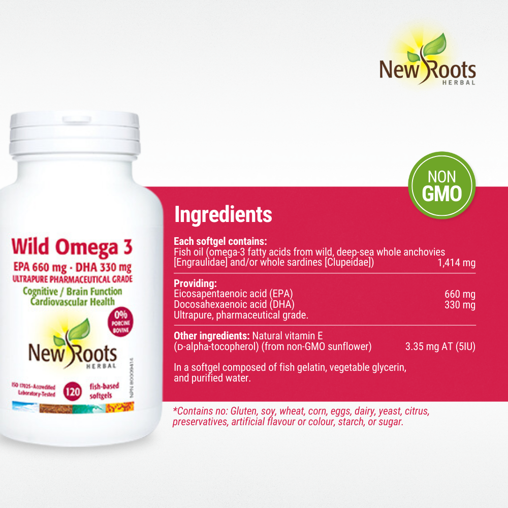 Wild Omega 3 EPA 660 mg DHA 330mg 120 Softgels