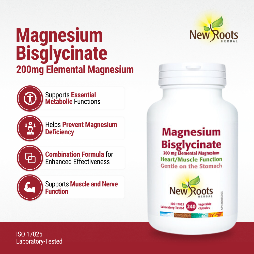 Magnesium Bisglycinate 200 mg 240 Veggie Caps