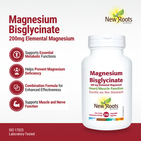 Magnesium Bisglycinate 200 mg 240 Veggie Caps