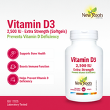 Vitamin D3 2,500 IU Extra Strength 60 Softgels