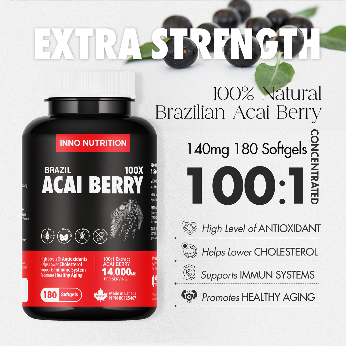 Acai Berry 100X 180 Softgels