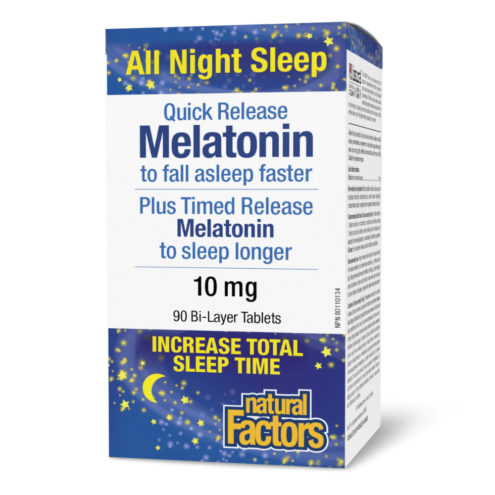 Melatonin Quick Release Plus Timed Release 10 mg 90 Bi-Layer Tablets