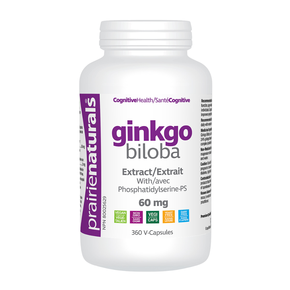 Ginkgo Biloba Extract 60 mg with Phosphatidylserine 360 Veggie Caps