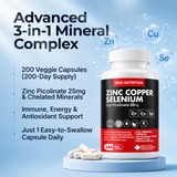 Zinc Picolinate 25mg with Copper & Selenium 200 Caps
